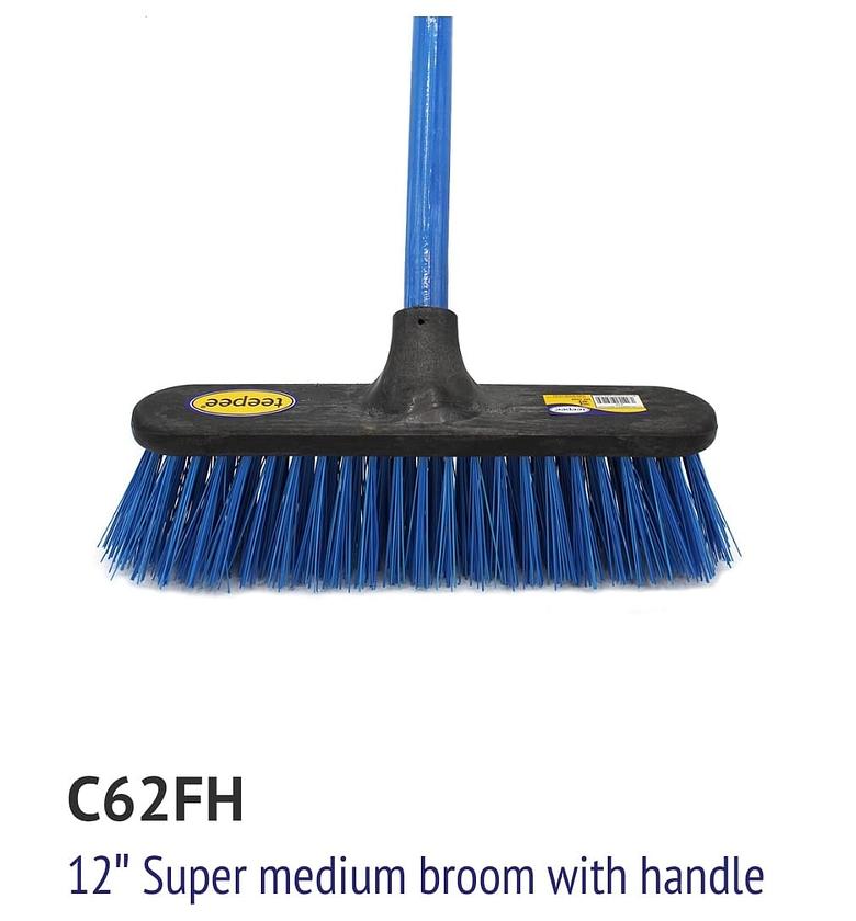 Hard Broom With Handle, Cleaning Brush image
