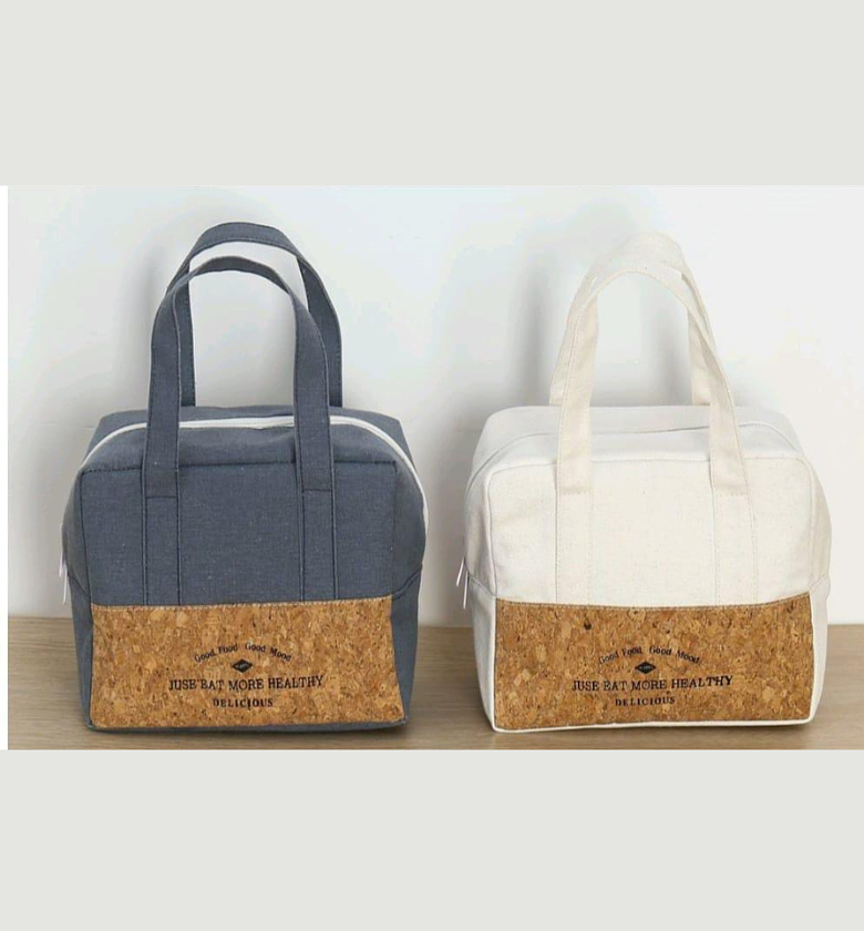 Insulated Cork Base Portable Lunch Tote image