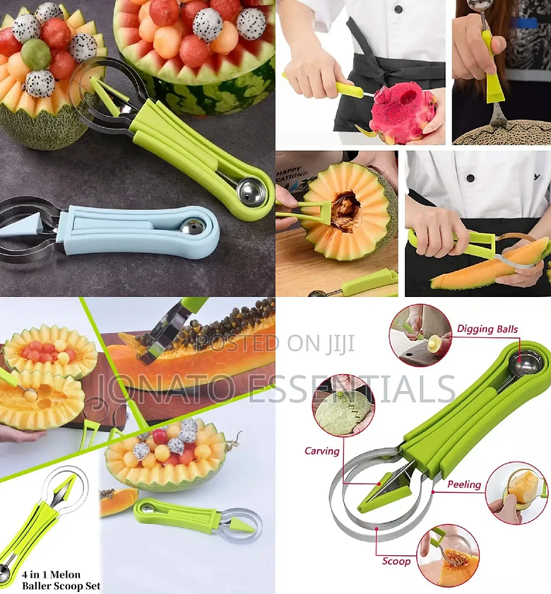 3 in 1 Fruit Cutter Scoop Carving Knife Fruit Dig image