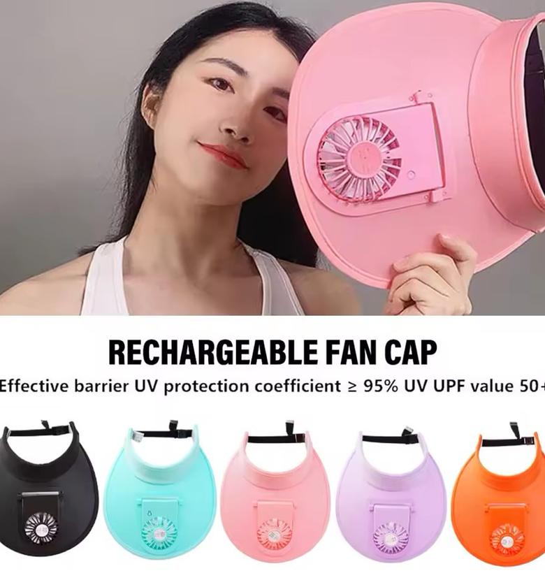Sun Protection Hat With Fan image