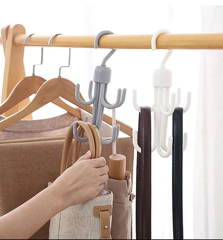 4 Claws Rotating Tie and Belt Hanger image