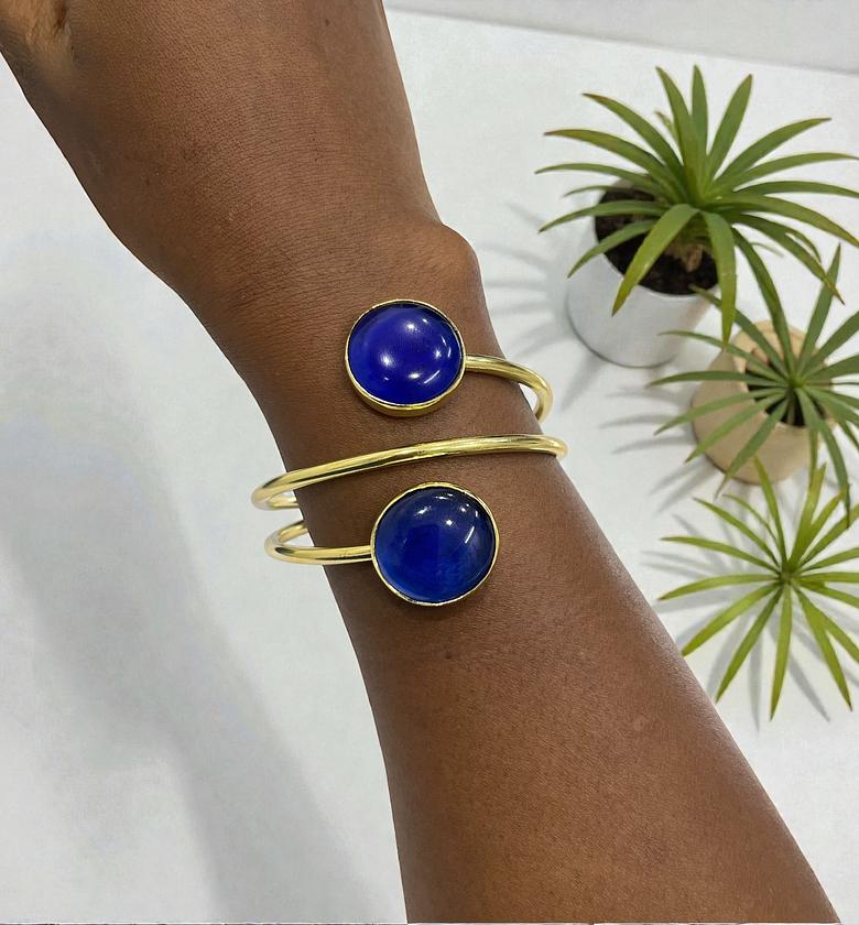 Lapis Lazuli Brass bracelet image