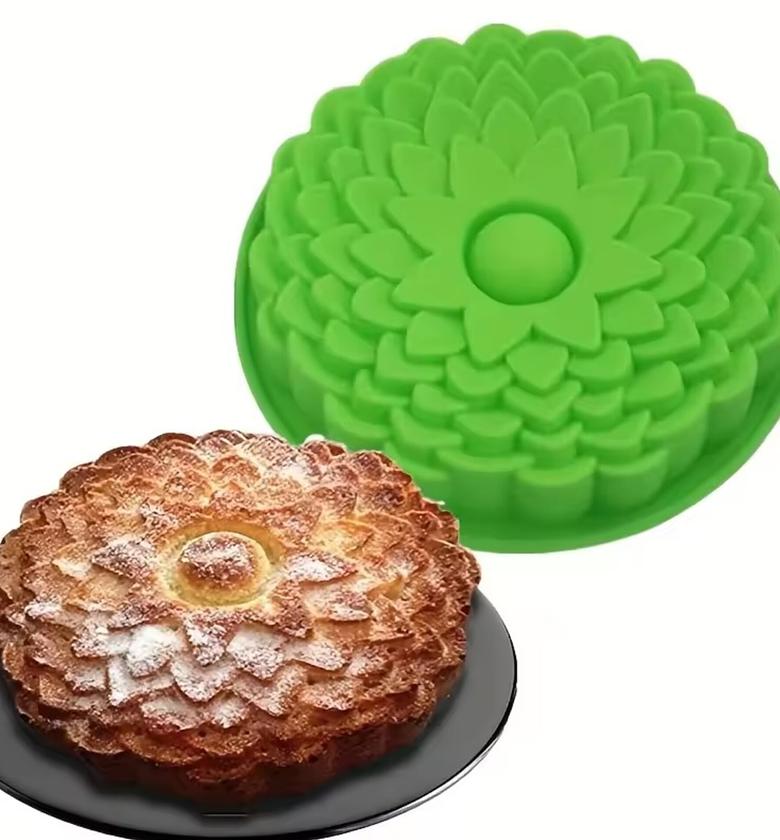 3D Sunflower Silicone Cake Mould - Non-Stick Lotus Flower Baking Pan for Professional Cakes & Desserts - Food Grade Silicone image