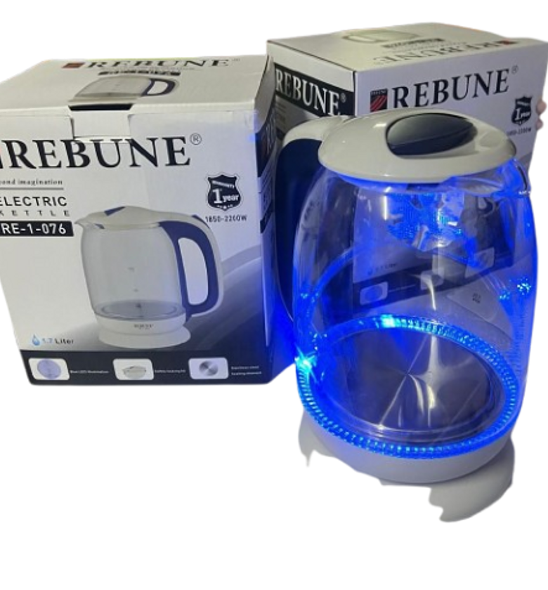 Rebune 1.7L ILLUMINATING AUTOMATIC GLASS ELECTRIC KETTLE image