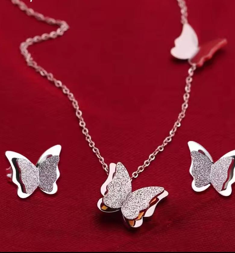 Stainless steel butterfly jewelry set image
