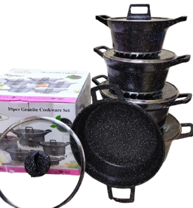 Bosch 10 Pcs Granite Non-Stick Cook Ware Set Pots Sufuria image