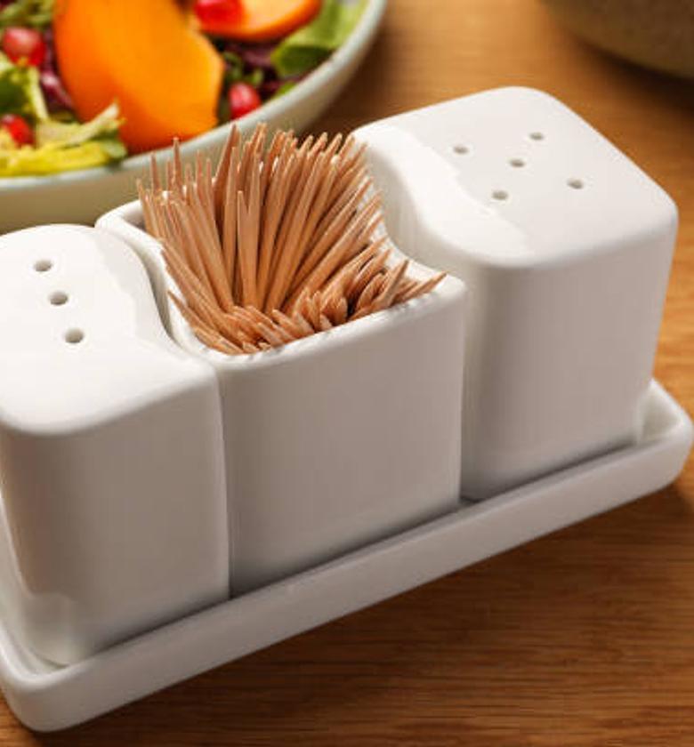 Ceramic shapely 4pc pepper shaker image