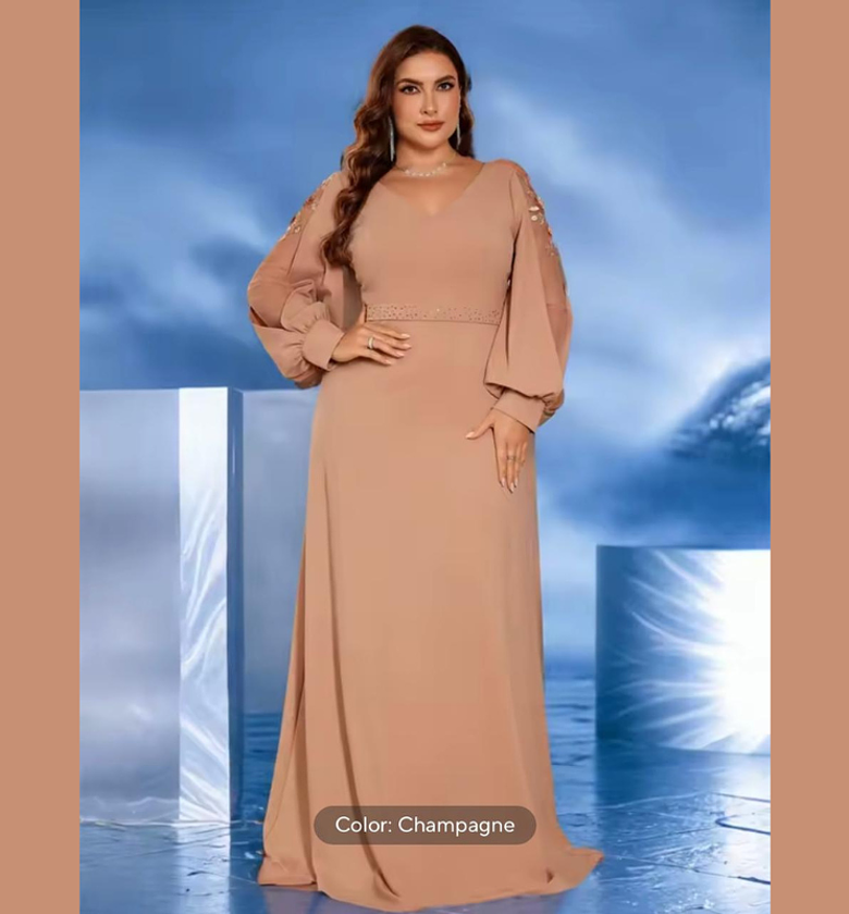 Sahara Flow Balloon Sleeve A-Line Gown image