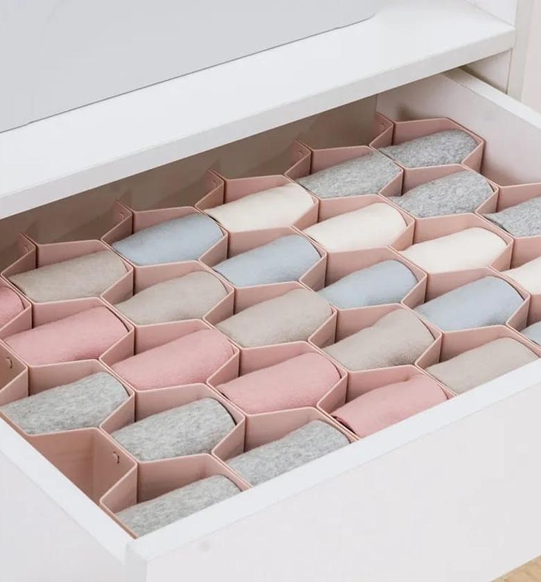 8 Piece Honeycomb Drawer Underwear Socks Organizer image
