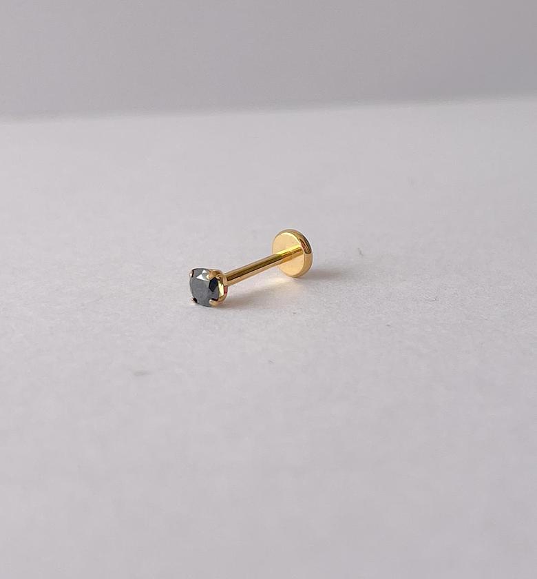 Black Marble Elegant Sparkling Stainless Steel Stud image