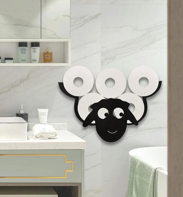 Sheep Decorative Toilet Paper Holder Wall Mounted image