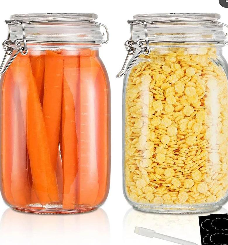 Airtight clip jar. For cereal storage,  image