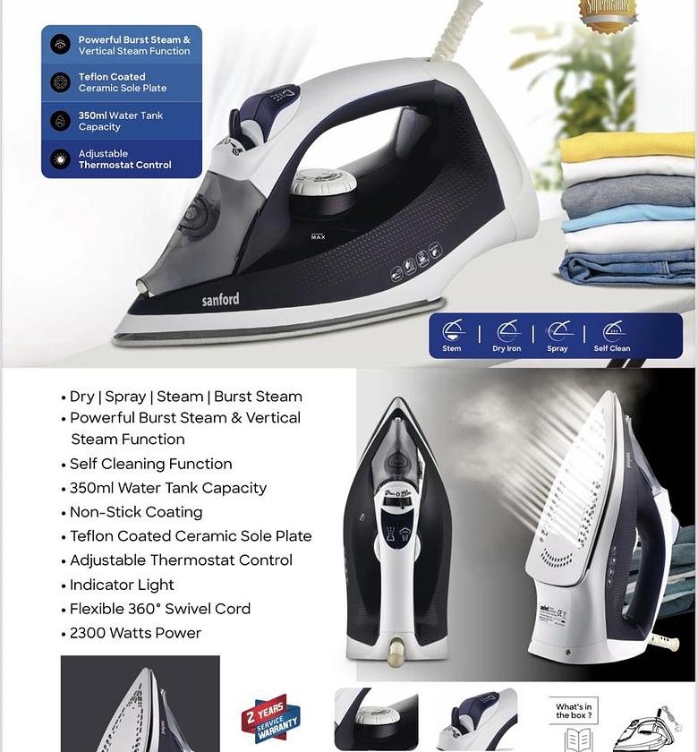 Iron Steam Box.  Sanford SF70CSI Steam Iron. image