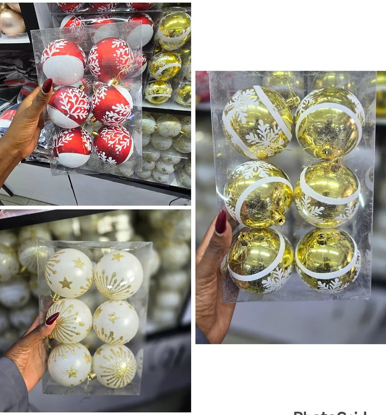 6-Piece Luxury Christmas Ornament Ball Set (8cm) image