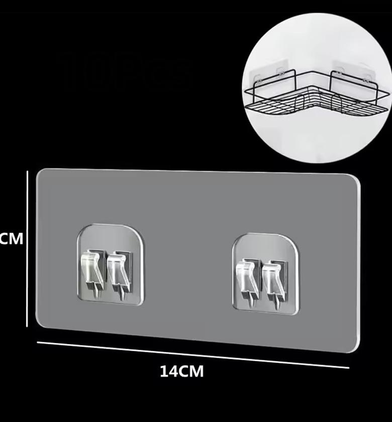 2pcs Adhesive Wall Hooks, Shelf Stickers image