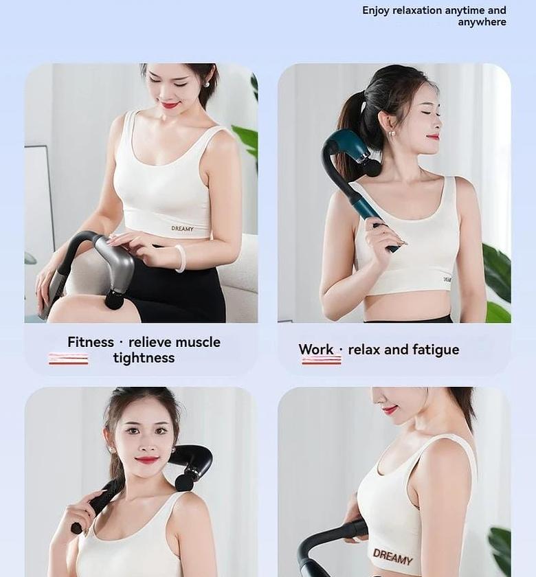 Fascial gun massager  Handle and Elbow 3 Modes and 6 Gears Adjust Muscle Relaxation and Massage Percussion Hammer for Athletes image