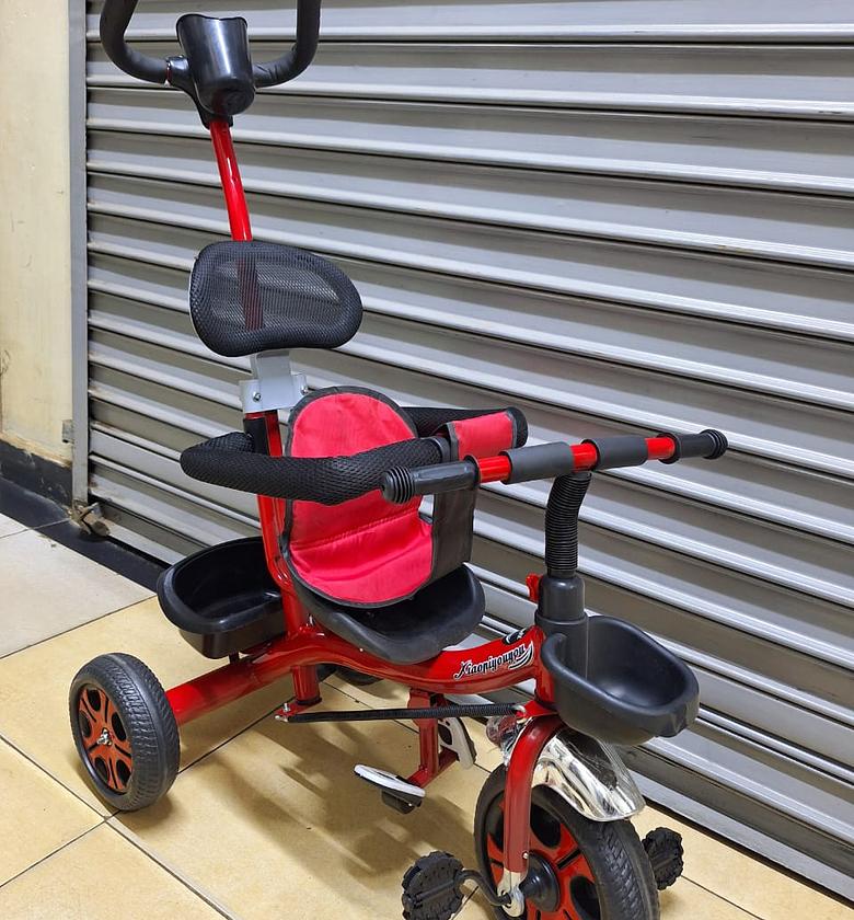 KIDS TRICYLES WITH A PUSH HANDLE , Holds Your baby so Well To Avoid falling Very Comfortable CHILDREN BICYCLES AGE 0 TO 4 YEARS image