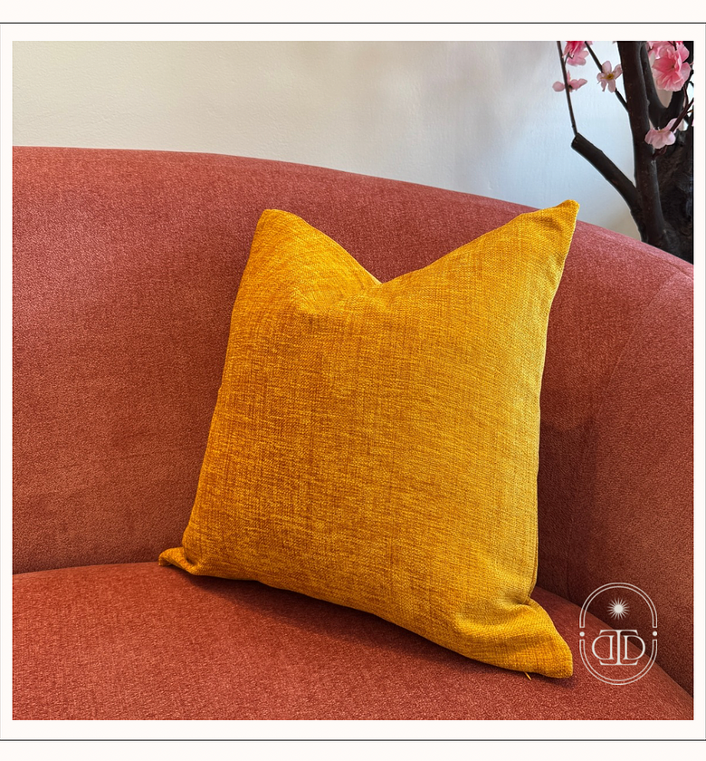 Mustard cushion cover. image