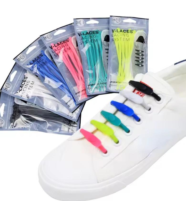 14pcs Silicone Shoe Laces, Elastic Shoelaces image