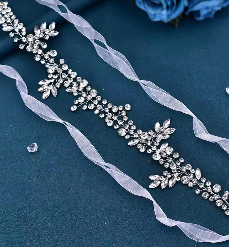 Sylvie Crystal and Zirconia Bridal Headband image