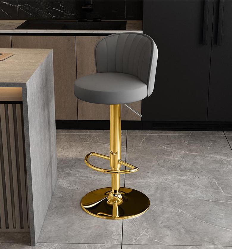 Luxury European Leather Bar Chair image