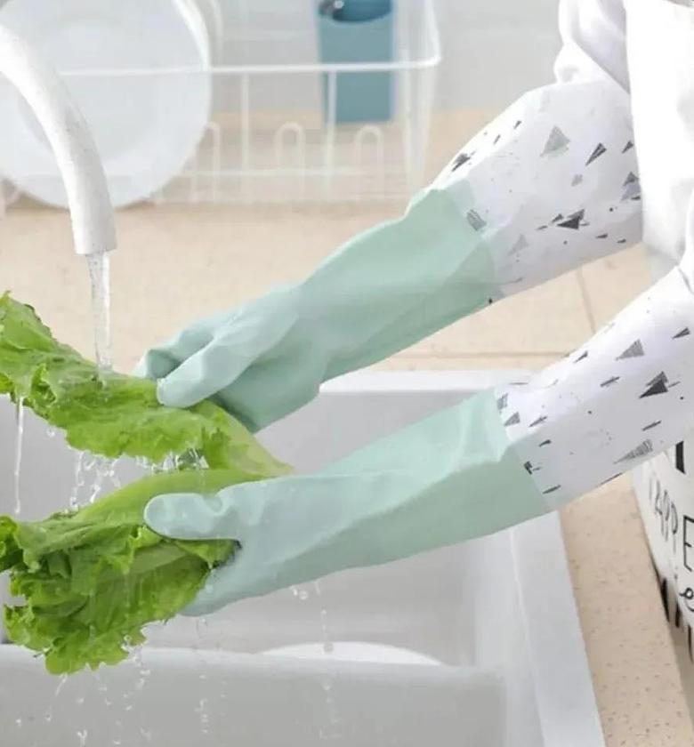 Long silicon reusable kitchen/household gloves image