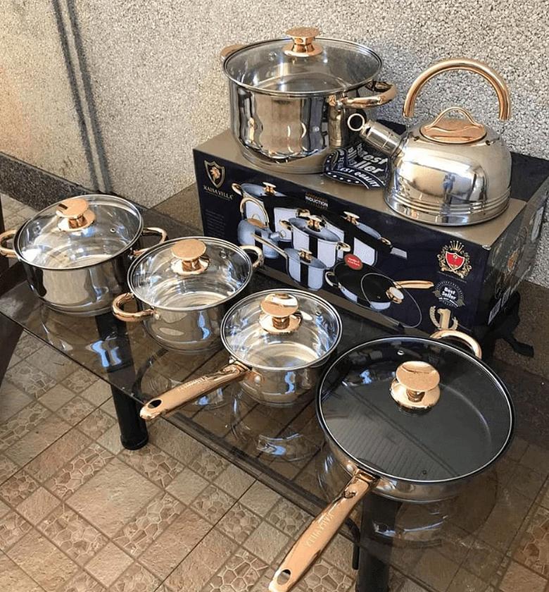 High  Quality 12pc Cookware Set Stainless. RECOMMENDED image