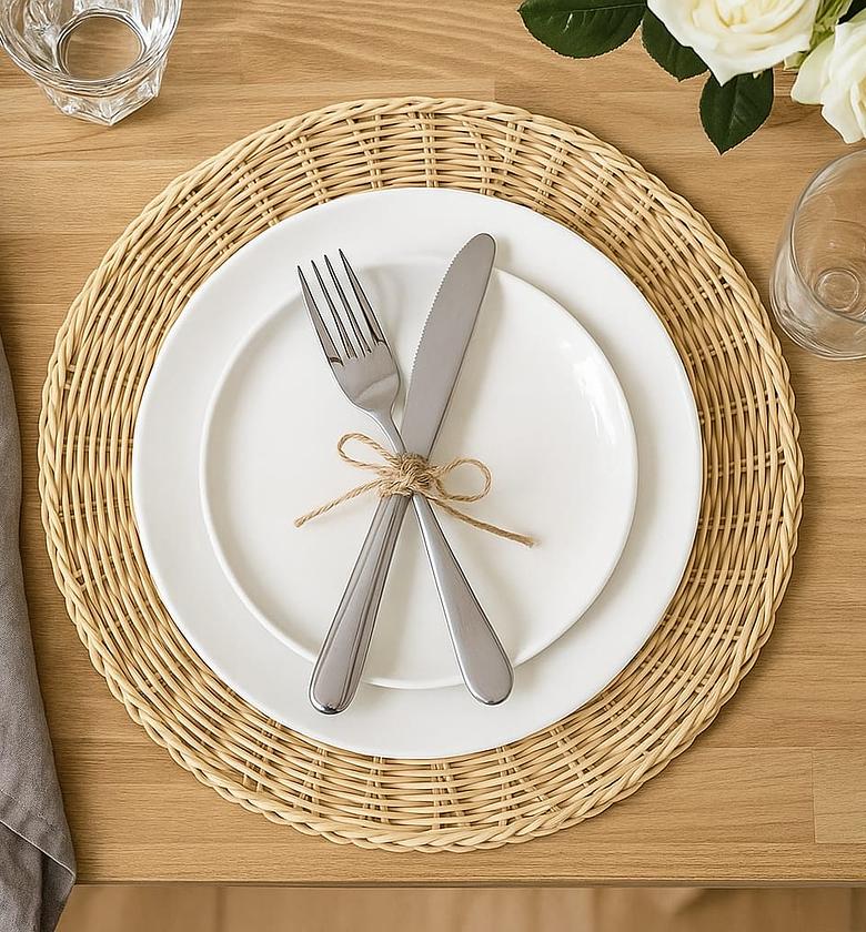 6Pc Woven Rattan like table  mats image