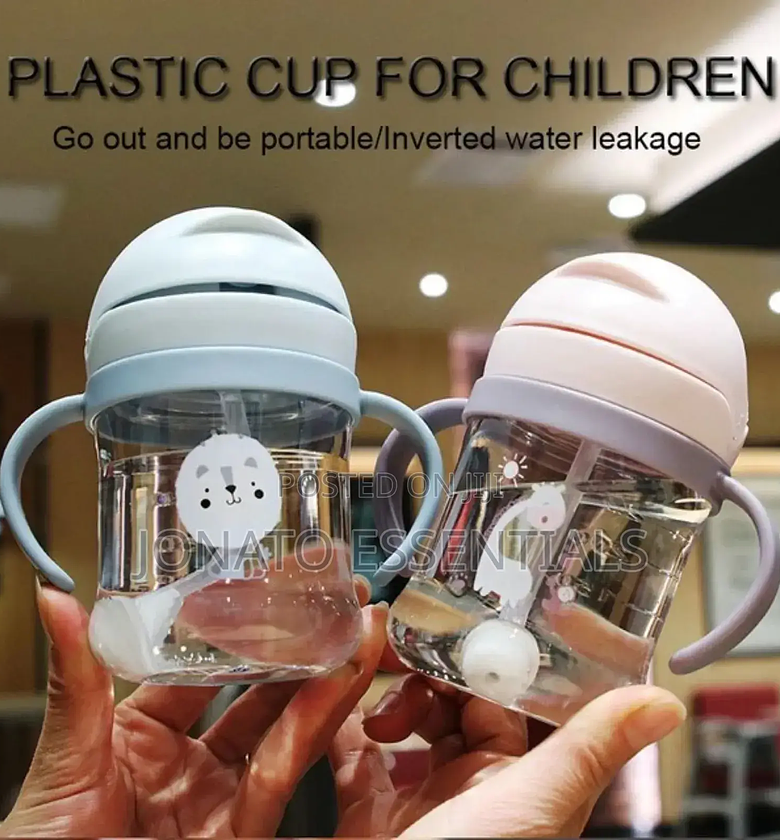 Toddler Straw Sippy Cup With Handles, Spill-Proof image