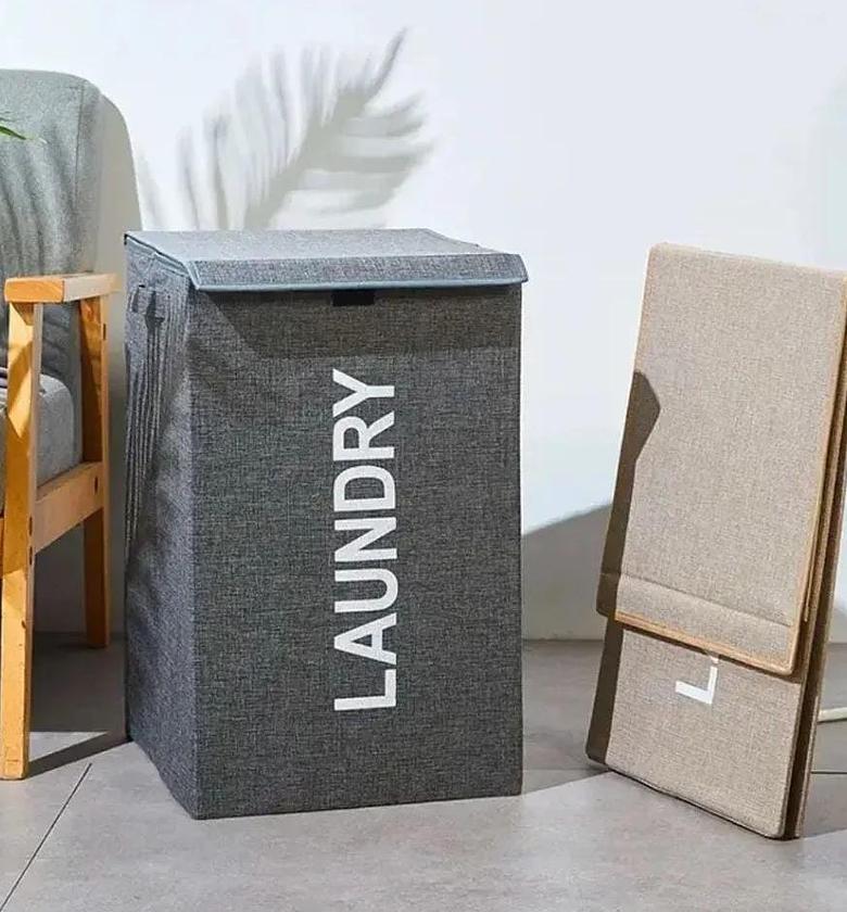 Large Capacity Foldable Laundry basket with lid and Handles image