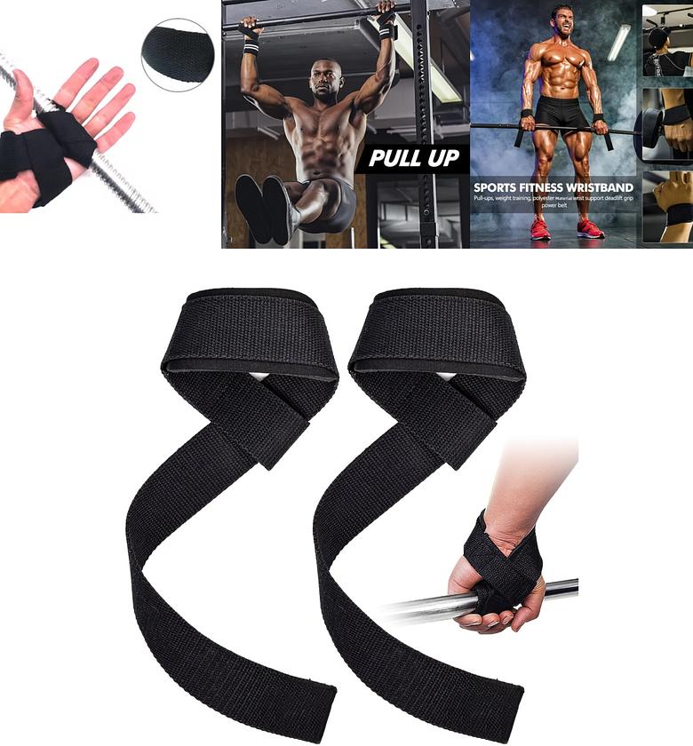 Pair of Pro-Grip Lifting Straps for Weightlifting & Deadlifts - Heavy Duty Wrist Support image