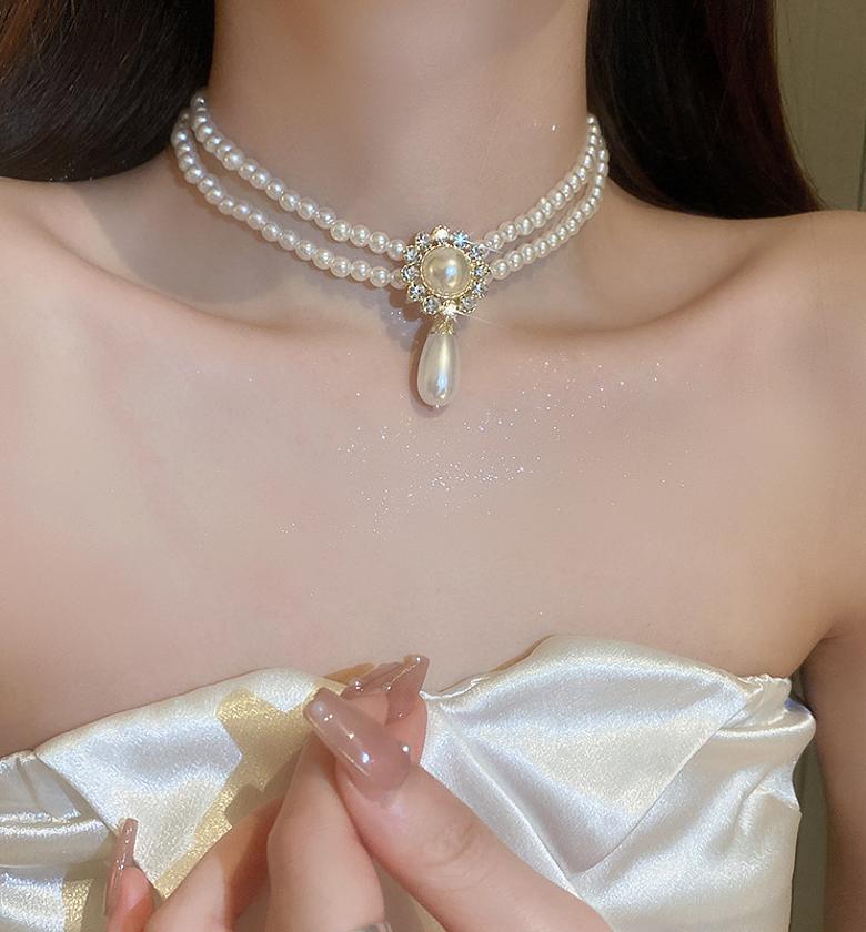 Pearl Elegant Multi-Layer Necklace – Retro Niche Court Style Clavicle Chain image
