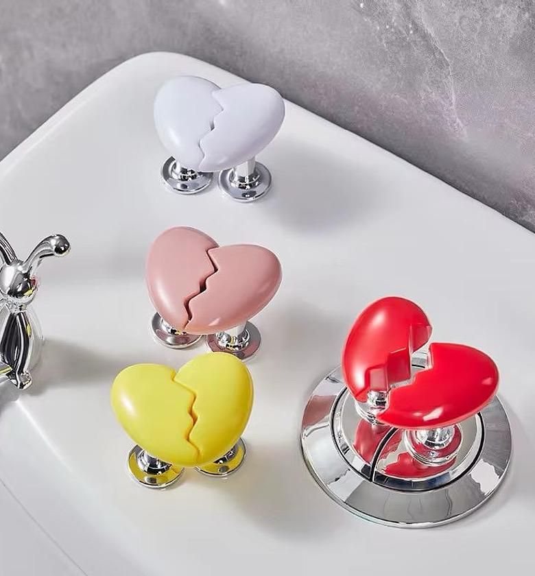 Broken Heart Shape Toilet Flush Button Protector image