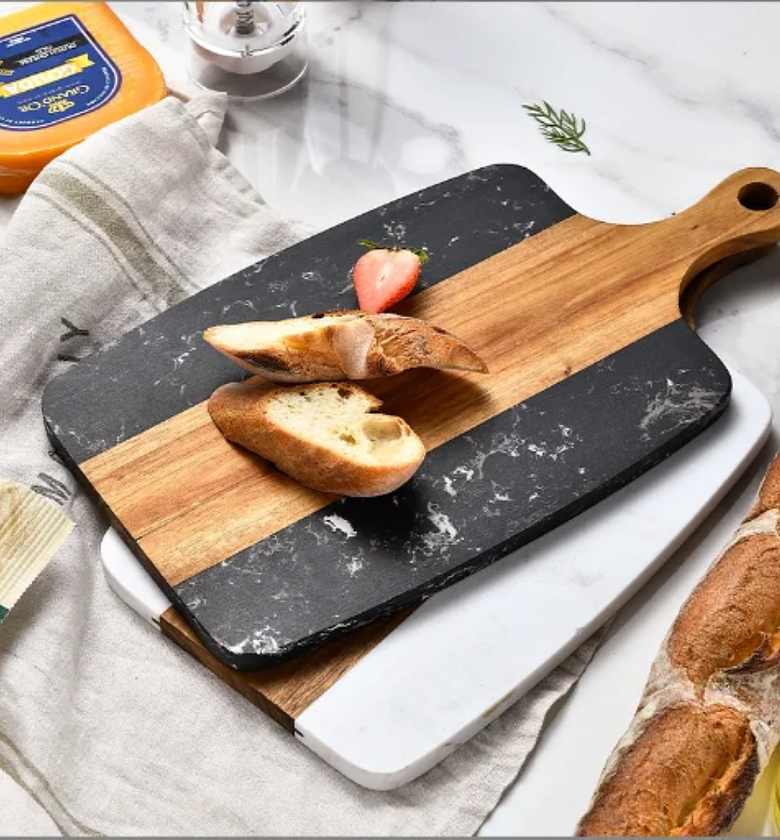 Heavy Gauge Acacia Wood & Marble Chopping Board image