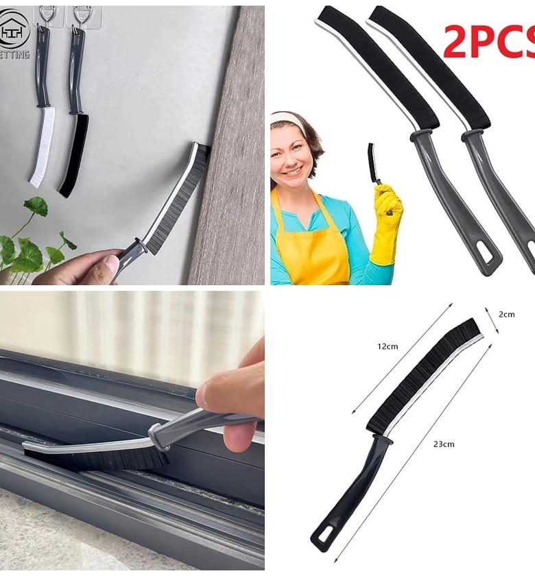 2 piece hard bristled crevice brush image
