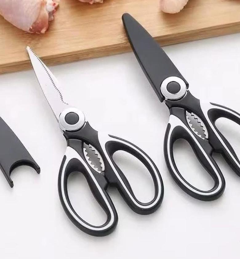 Stainless steel kitchen scissors. image