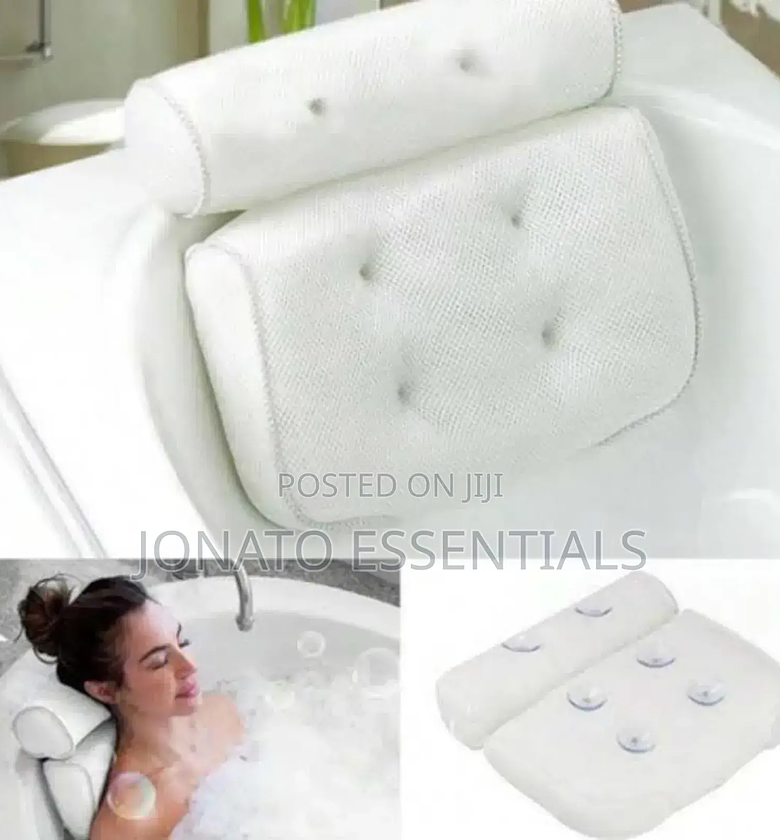 Neck and Back Bathtub Pillow With Suction Cups image