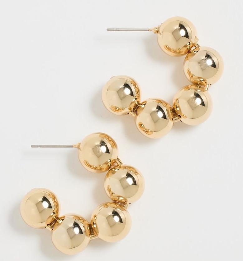 Gold bubble hoops earrings  image