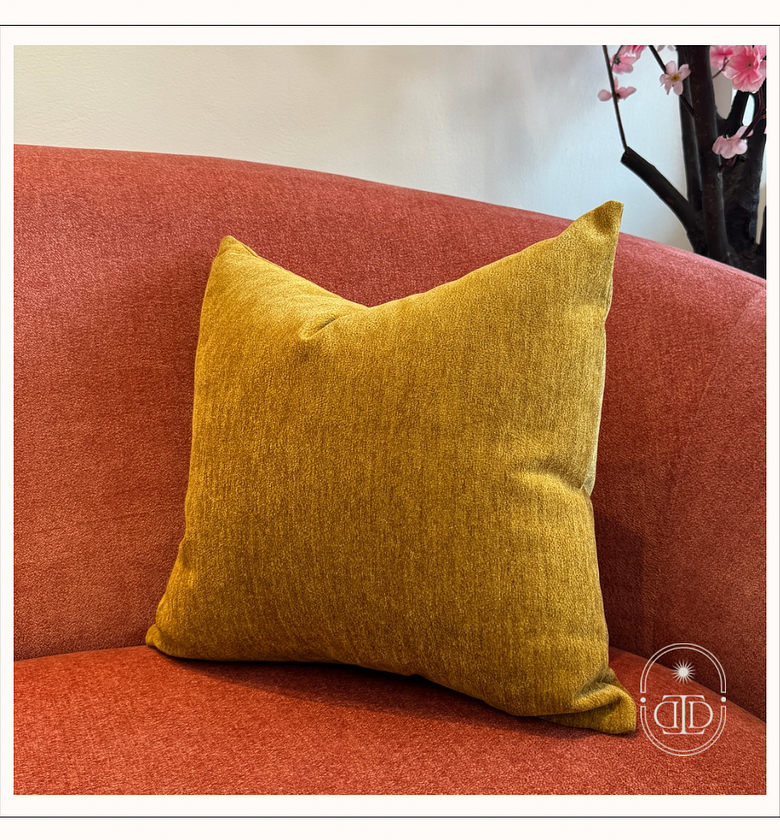 Olive green cushion cover. image