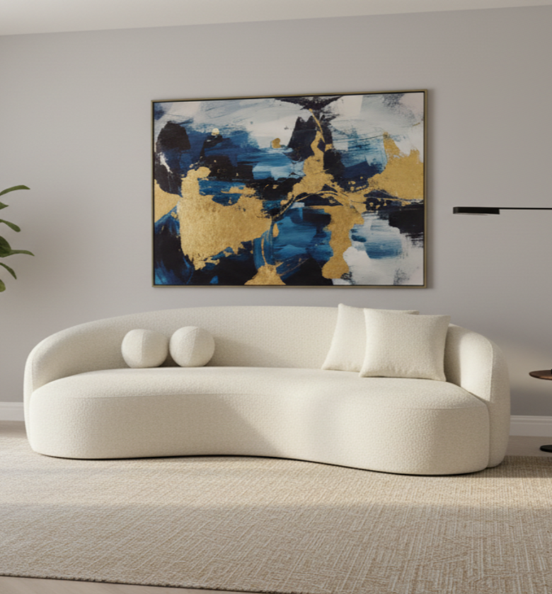 Curved Boucle Sofa image