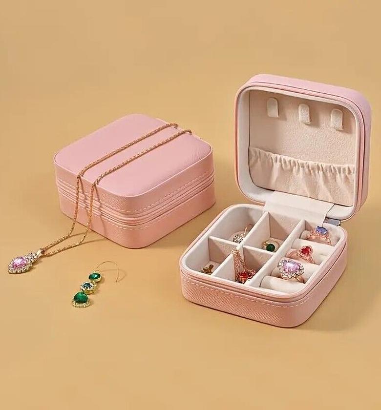 Elegant Portable Faux Leather Travel Jewelry Organizer image