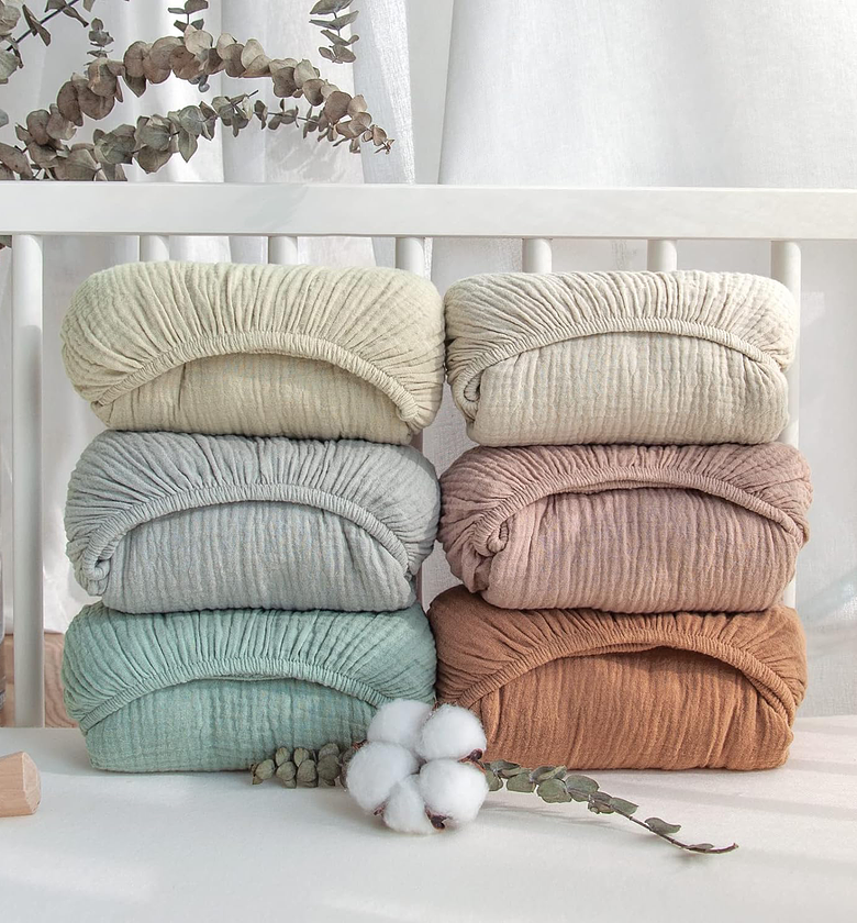 Crib Fitted Sheets - Plain Colors image
