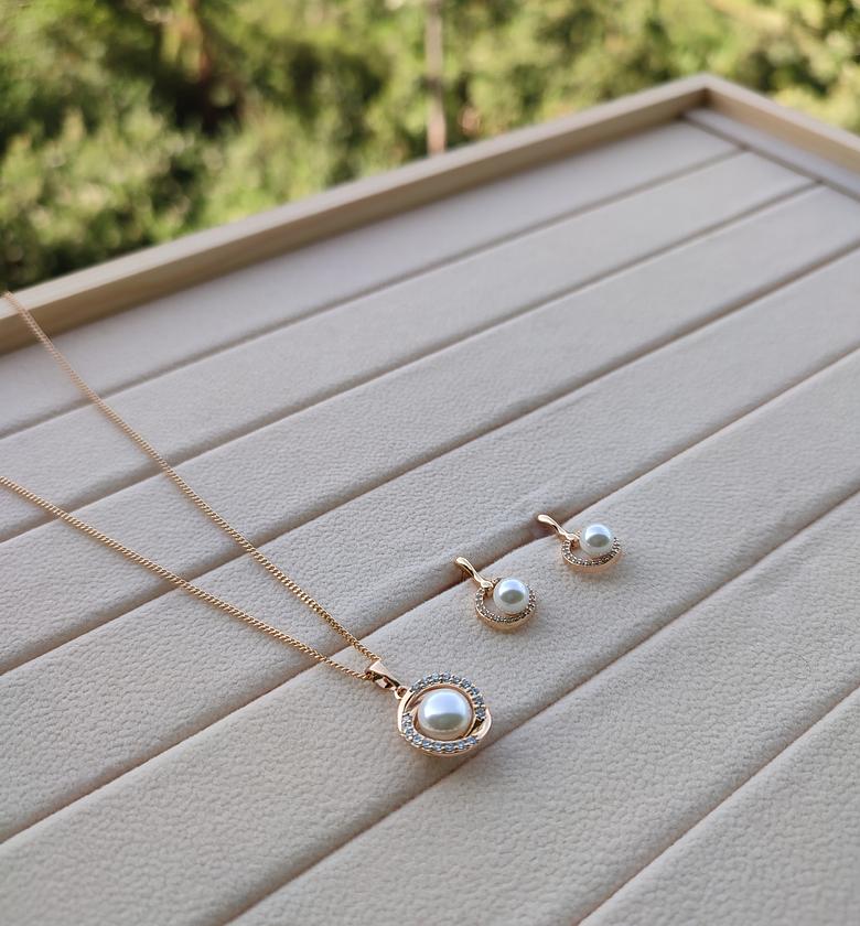 Siri Necklace ( GOLD & SILVER) Necklace+ Hoops  image