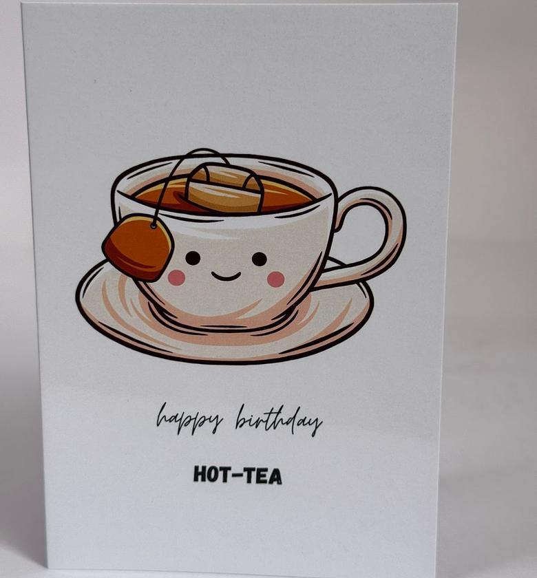Hot Tea Happy Birthday Card image