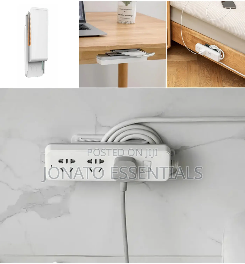 Wall Mounted Extension Holder and Cable Organizer Strip image
