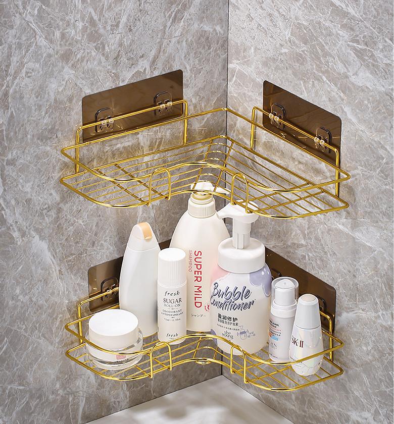 Gold Corner Bathroom Shelf, Organizer and Rack image