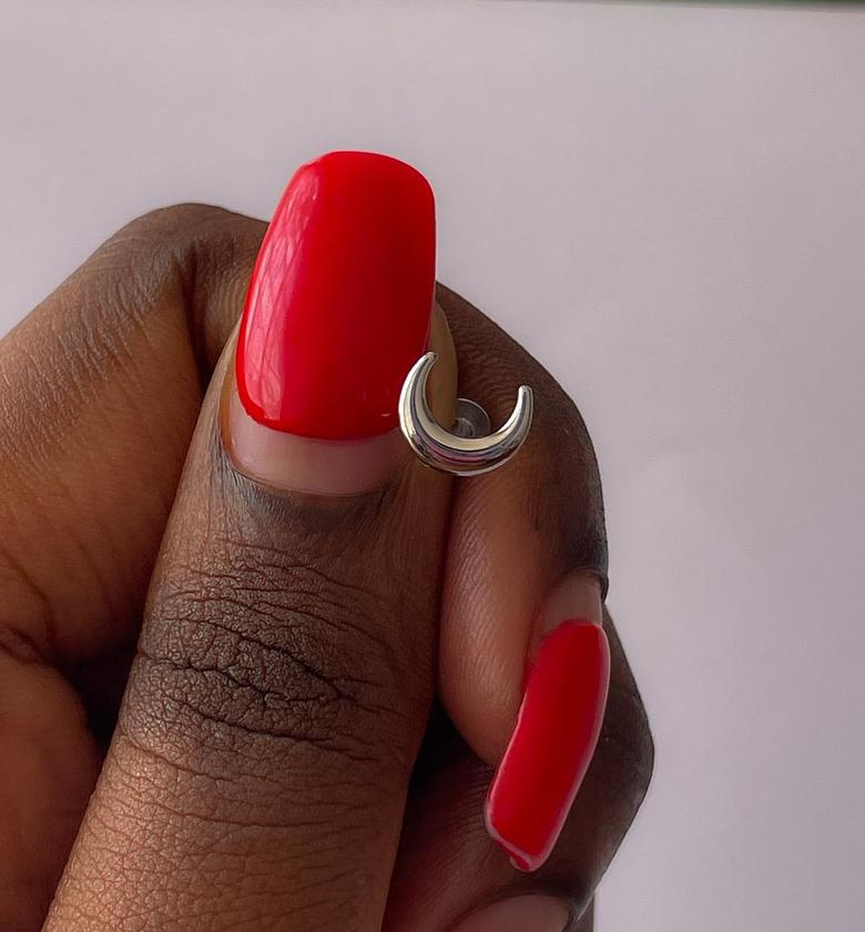 Stainless Steel Crescent Moon Stud Earring image