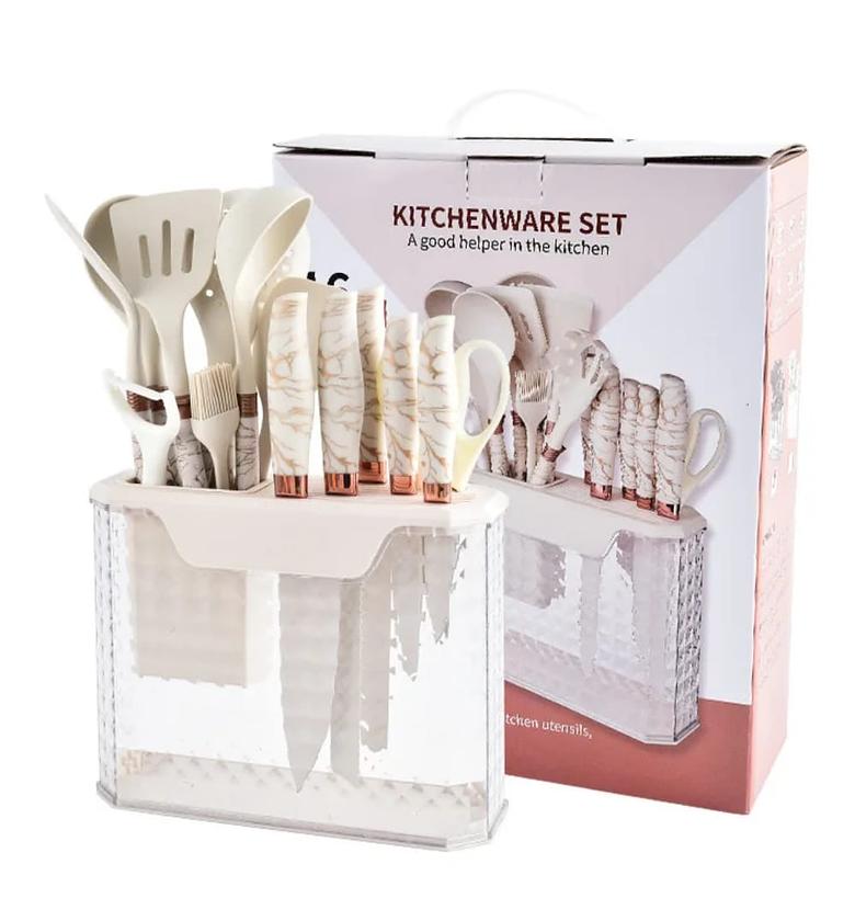 16PCS/Stainless Steel Kitchen Knife Silicone image