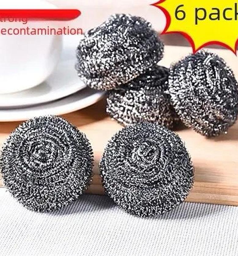 Stainless Steel Wire Ball Kitchen Dishwashing Sponge Ball image