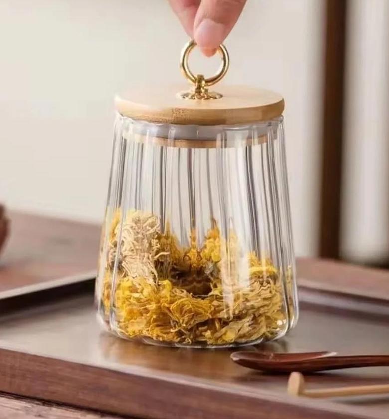 Glass Storage Jar with bamboo Lid image